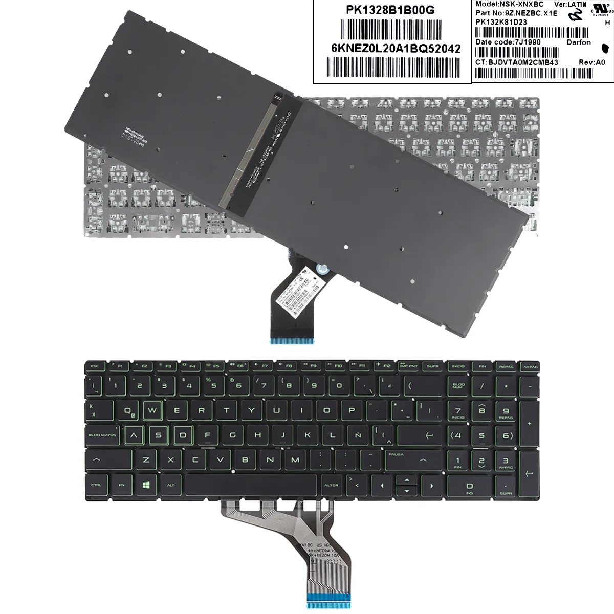 Picture of HP Pavilion 15-DA 250 255 G7 Gen7 BLACK (With Backlit Board ，Green Side WIN8)
